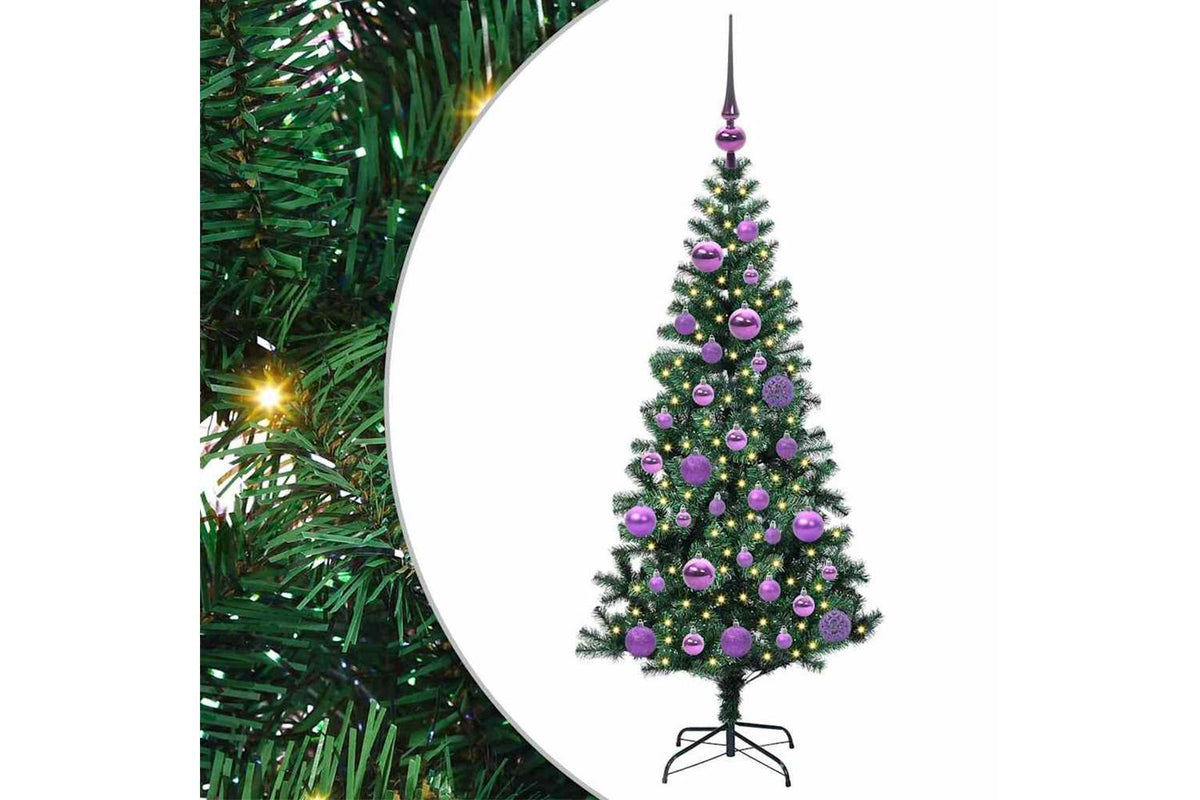 Vidaxl Artificial Pre-lit Christmas Tree Green 120 Cm Pvc And Metal-2