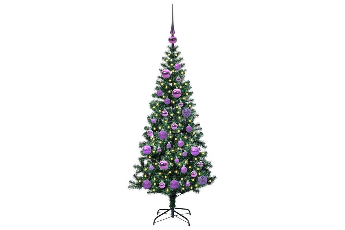 Vidaxl Artificial Pre-lit Christmas Tree Green 120 Cm Pvc And Metal-3