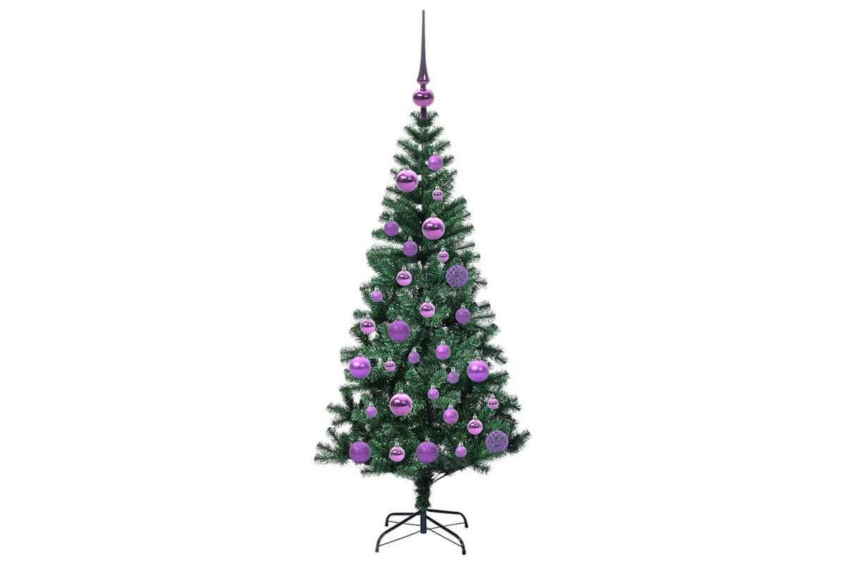 Vidaxl Artificial Pre-lit Christmas Tree Green 120 Cm Pvc And Metal-4
