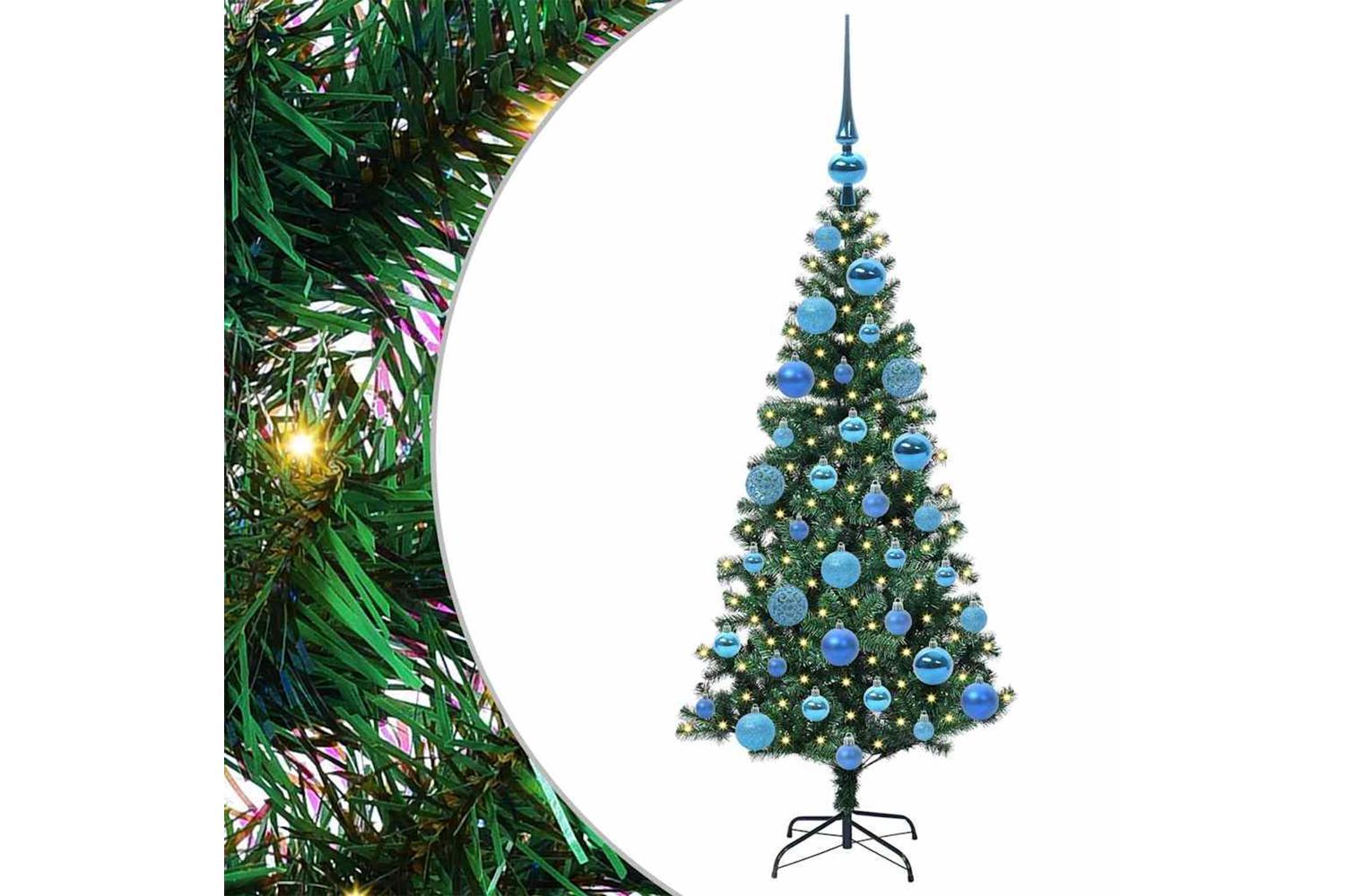 Vidaxl Artificial Pre-lit Christmas Tree Green 120 Cm Pvc And Metal-2