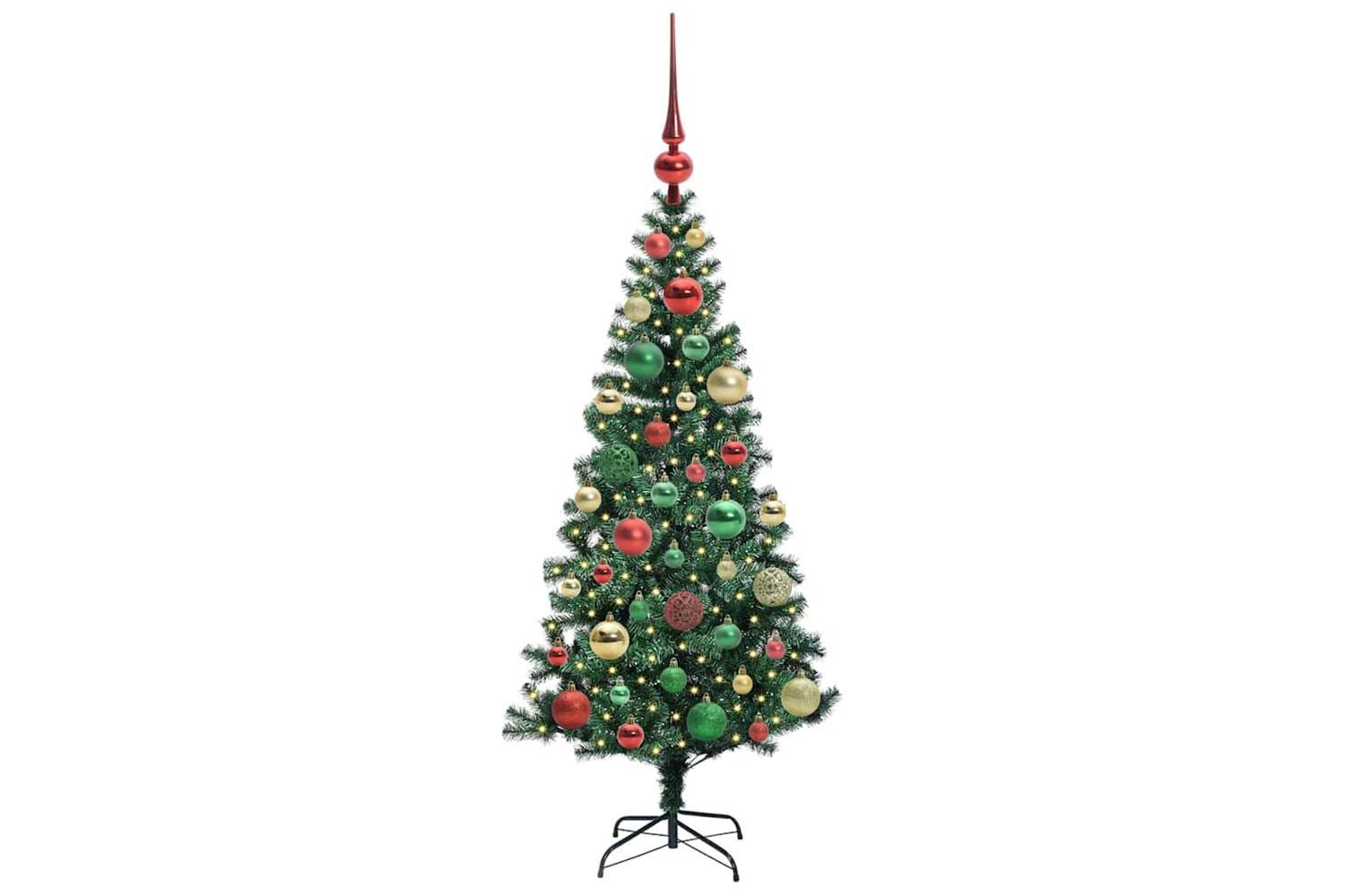 Vidaxl Artificial Pre-lit Christmas Tree Green 120 Cm Pvc And Metal-3