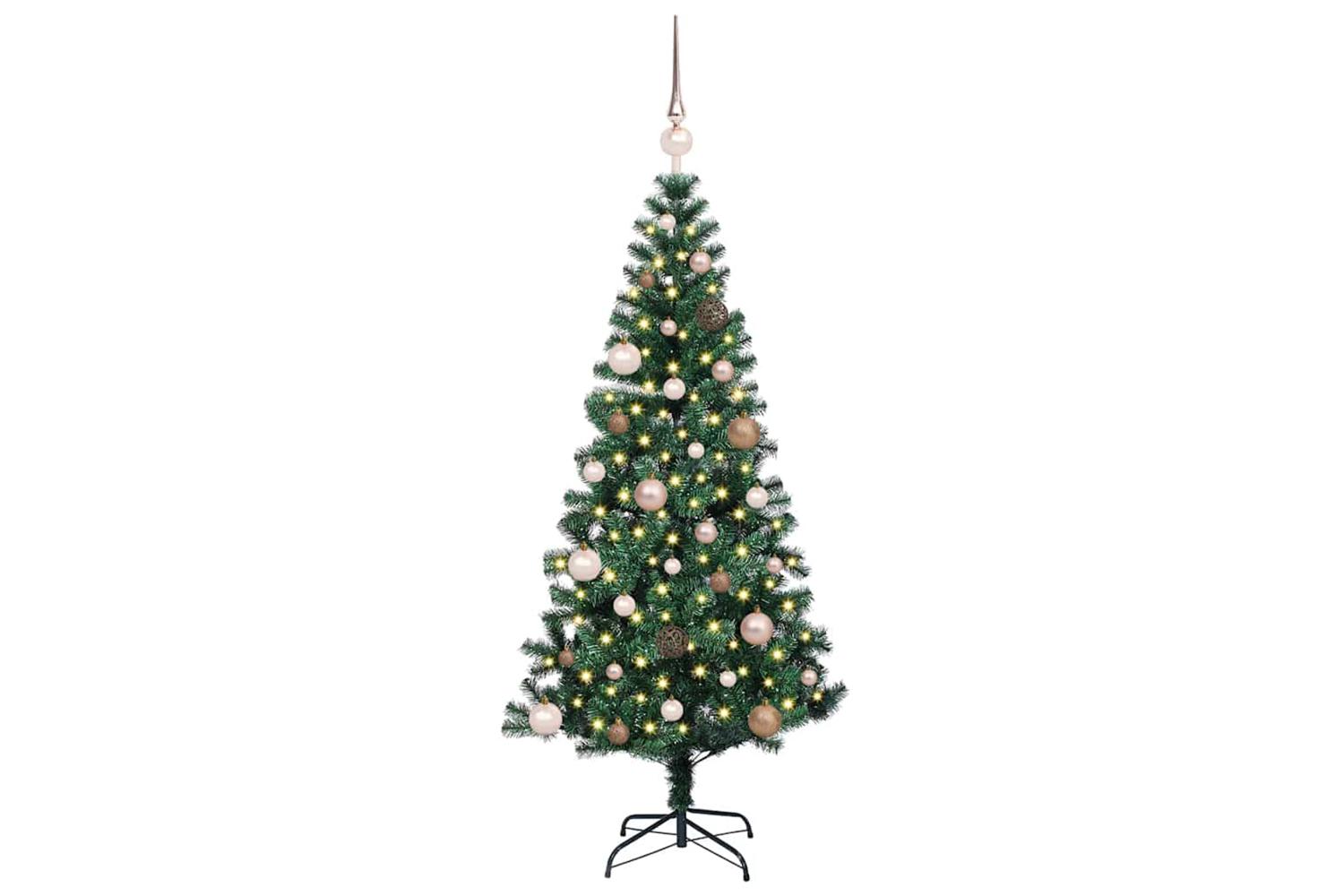 Vidaxl Artificial Pre-lit Christmas Tree Green 150 Cm Pvc And Metal-3