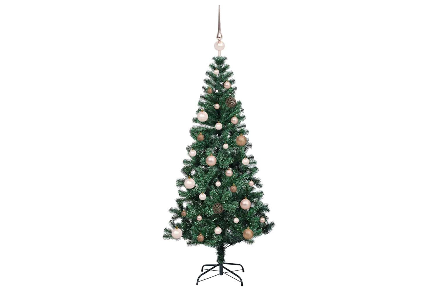 Vidaxl Artificial Pre-lit Christmas Tree Green 150 Cm Pvc And Metal-4