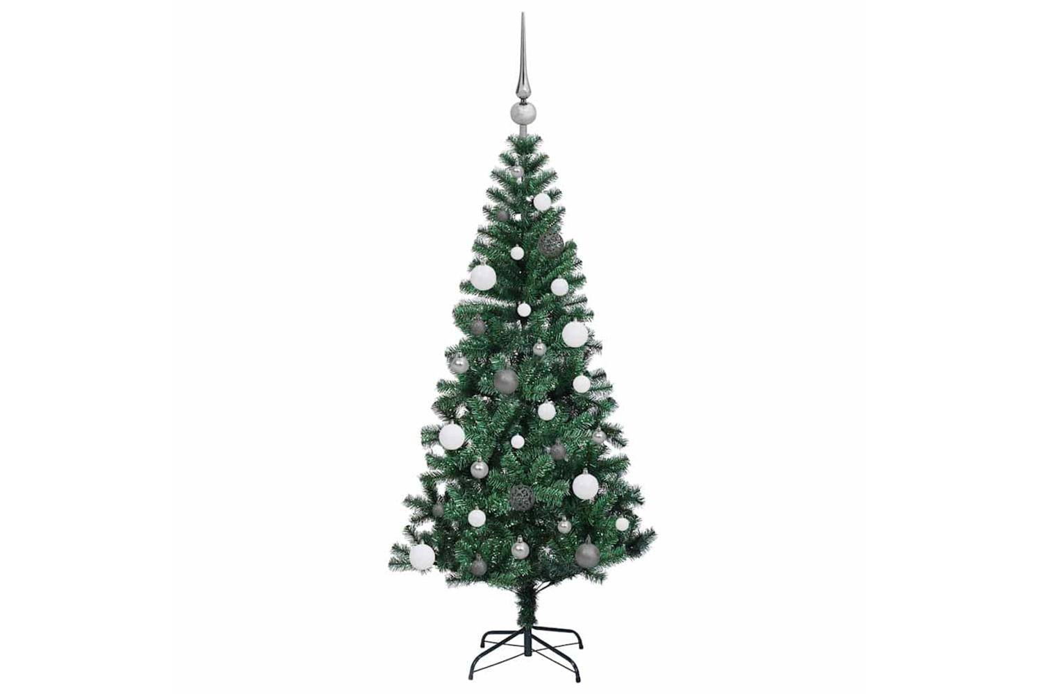 Vidaxl Artificial Pre-lit Christmas Tree Green 150 Cm Pvc And Metal-5