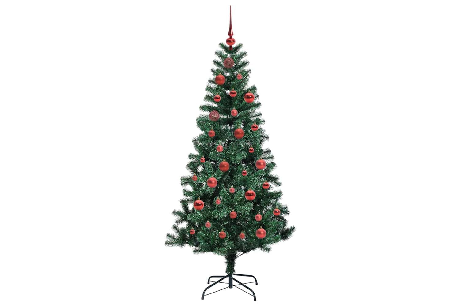 Vidaxl Artificial Pre-lit Christmas Tree Green 150 Cm Pvc And Metal-4