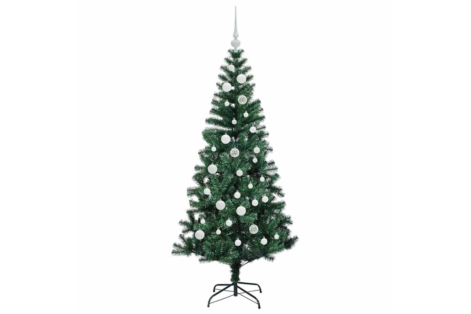Vidaxl Artificial Pre-lit Christmas Tree Green 150 Cm Pvc And Metal-4