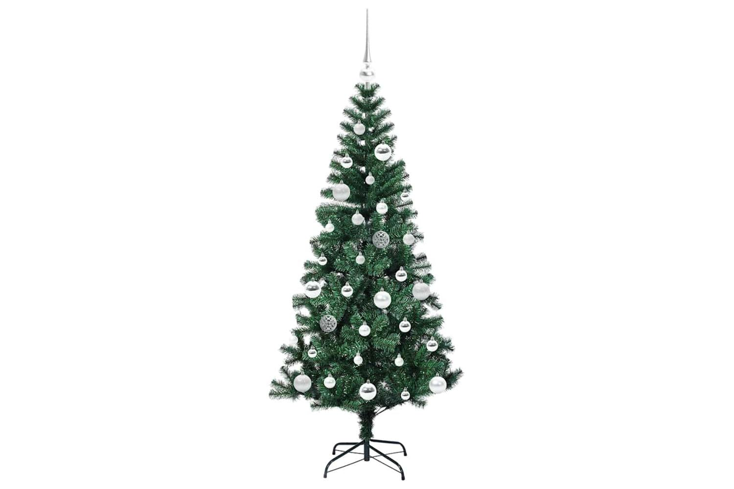 Vidaxl Artificial Pre-lit Christmas Tree Green 150 Cm Pvc And Metal-4