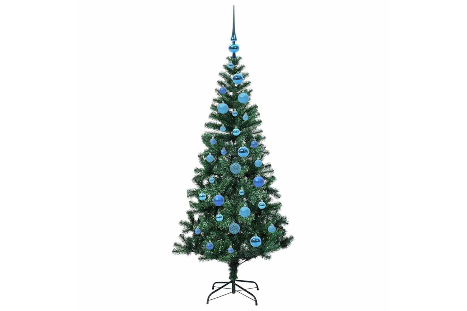 Vidaxl Artificial Pre-lit Christmas Tree Green 150 Cm Pvc And Metal-4