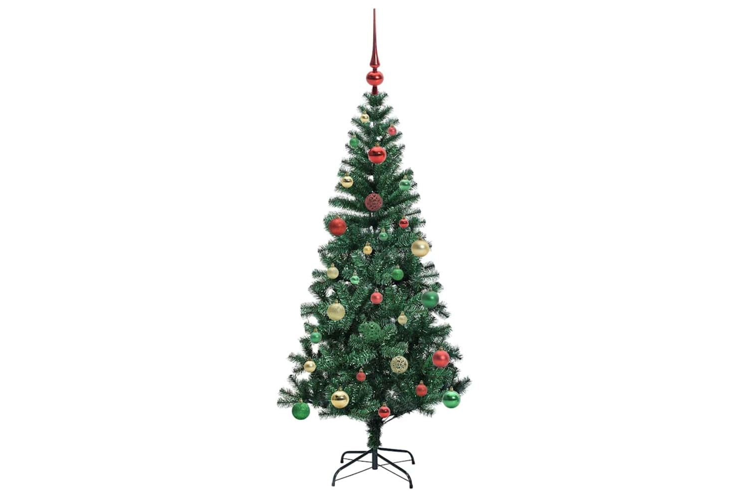 Vidaxl Artificial Pre-lit Christmas Tree Green 150 Cm Pvc And Metal-6