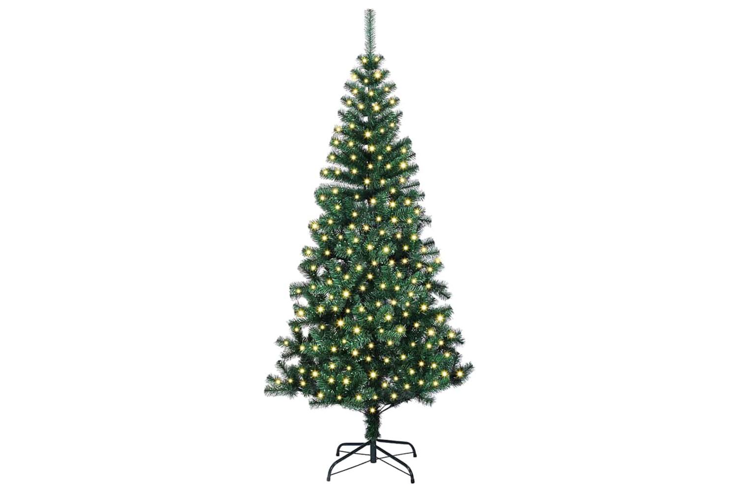 Vidaxl Artificial Pre-lit Christmas Tree Green 180 Cm Pvc And Metal-3