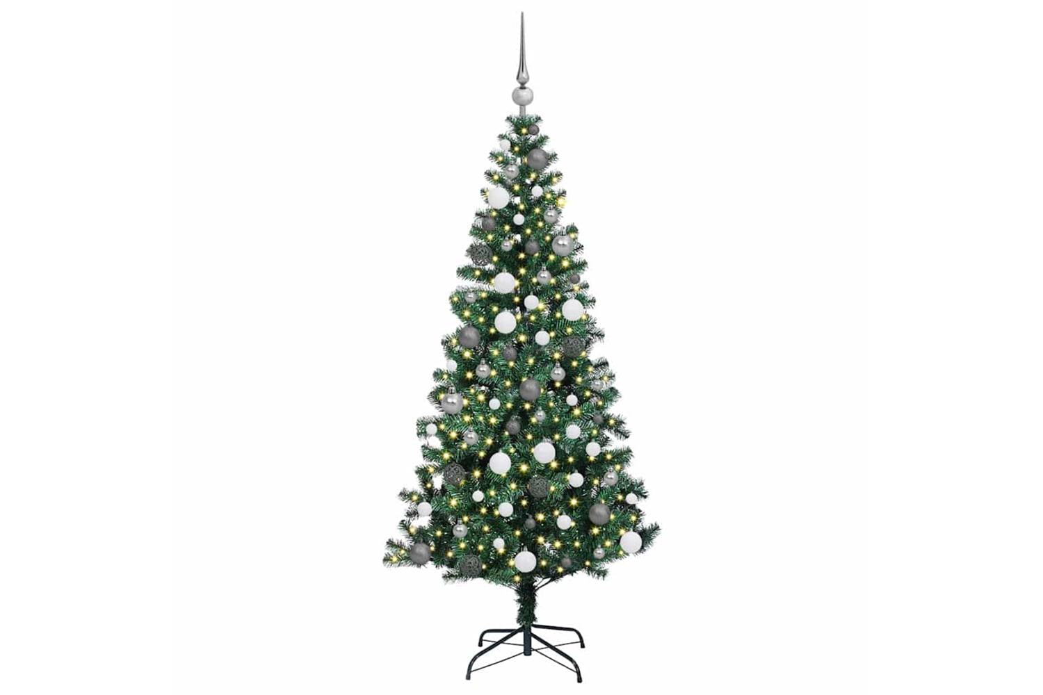Vidaxl Artificial Pre-lit Christmas Tree Green 180 Cm Pvc And Metal-3