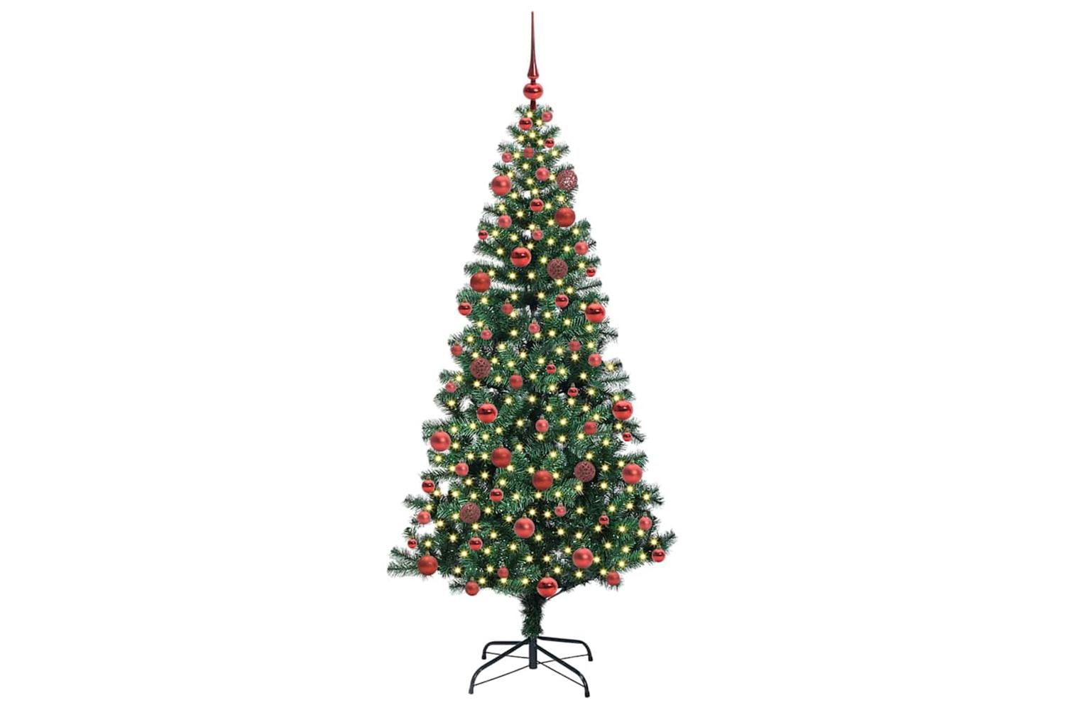 Vidaxl Artificial Pre-lit Christmas Tree Green 180 Cm Pvc And Metal-3