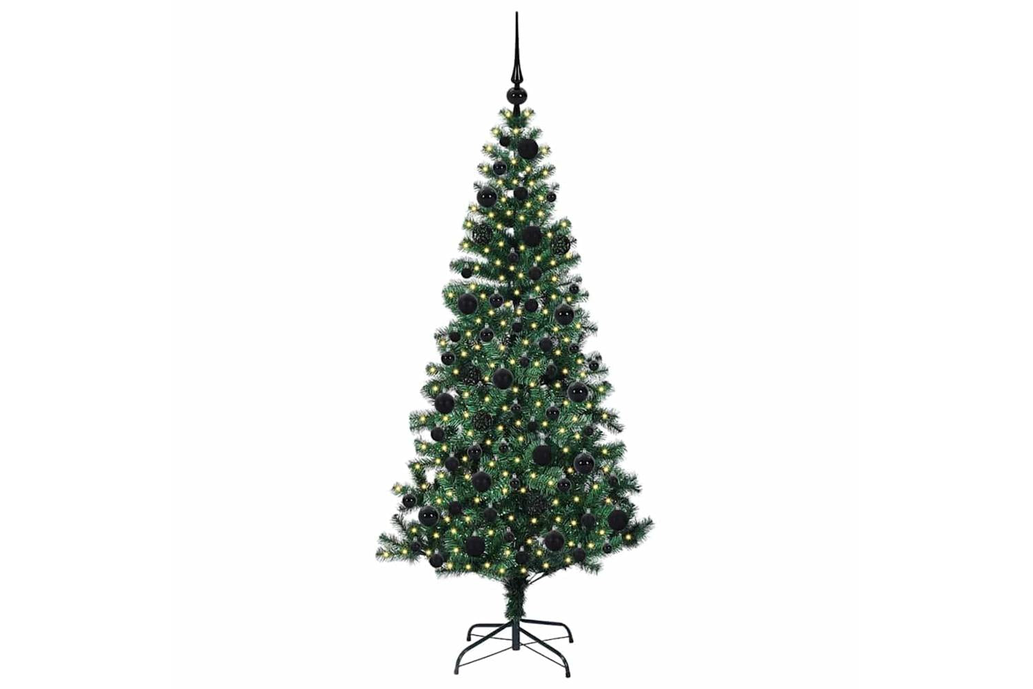 Vidaxl Artificial Pre-lit Christmas Tree Green 180 Cm Pvc And Metal-3