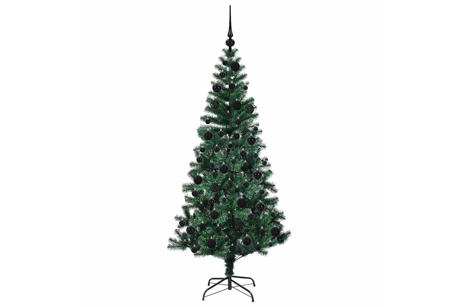 Vidaxl Artificial Pre-lit Christmas Tree Green 180 Cm Pvc And Metal-4