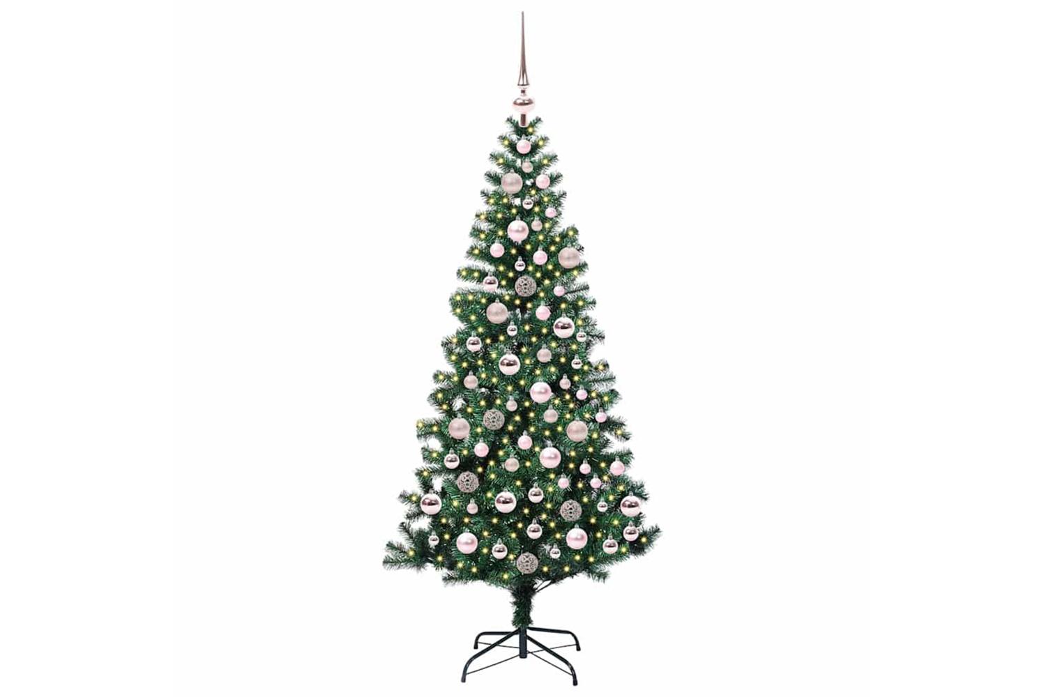 Vidaxl Artificial Pre-lit Christmas Tree Green 180 Cm Pvc And Metal-3