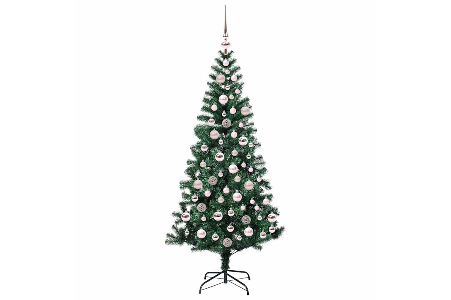 Vidaxl Artificial Pre-lit Christmas Tree Green 180 Cm Pvc And Metal-4