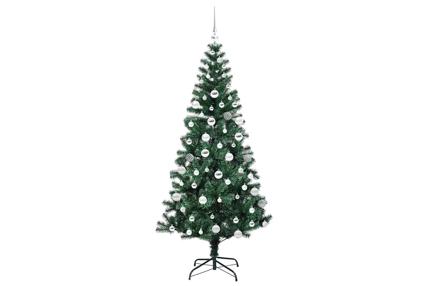 Vidaxl Artificial Pre-lit Christmas Tree Green 180 Cm Pvc And Metal-4
