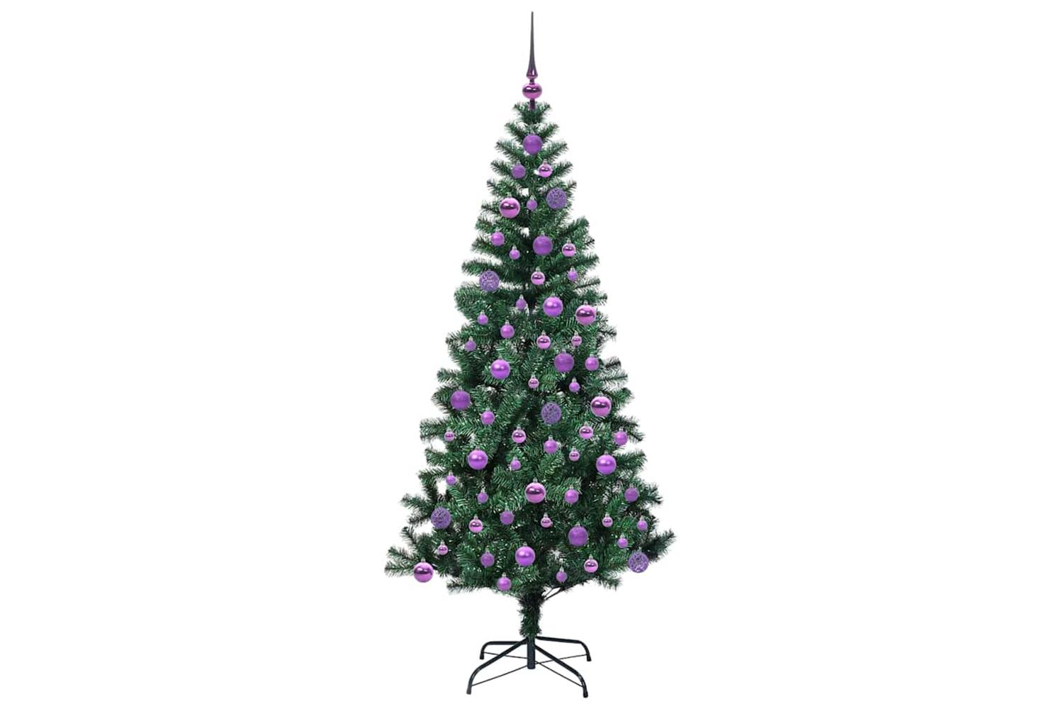 Vidaxl Artificial Pre-lit Christmas Tree Green 180 Cm Pvc And Metal-4