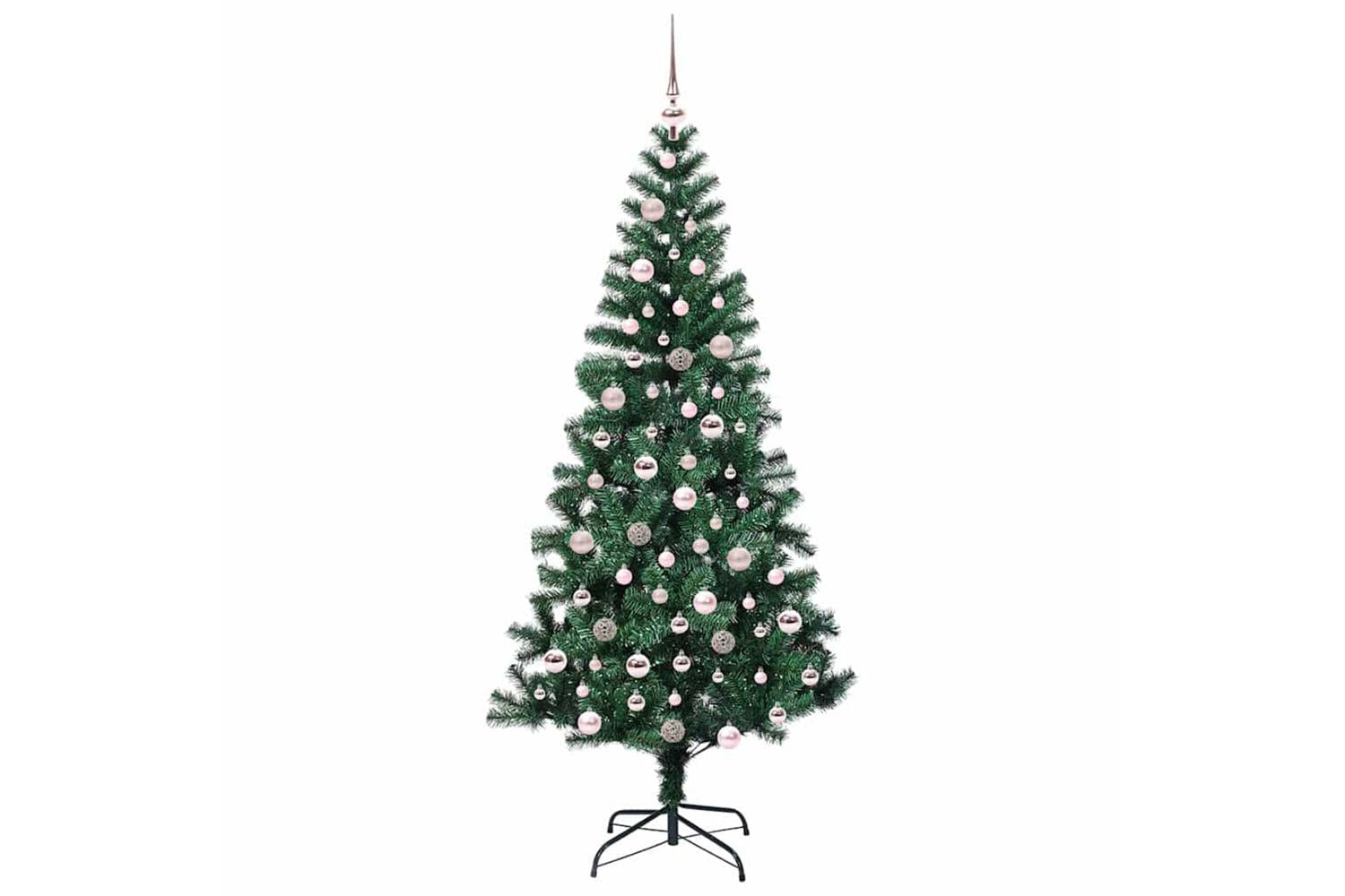 Vidaxl Artificial Pre-lit Christmas Tree Green 210 Cm Pvc And Metal-4