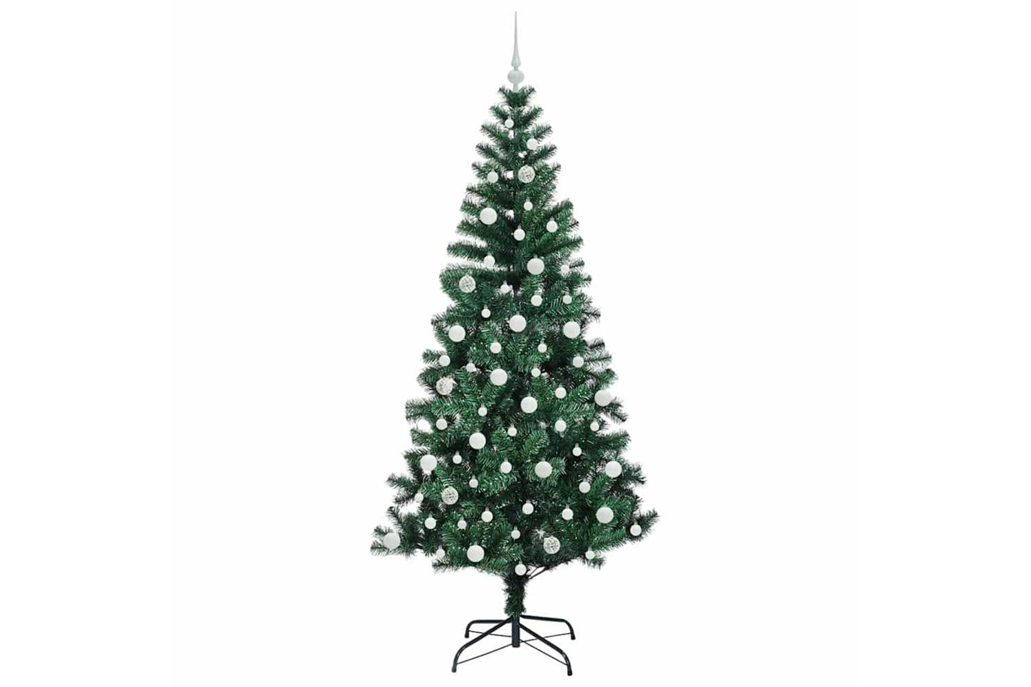 Vidaxl Artificial Pre-lit Christmas Tree Green 210 Cm Pvc And Metal-4