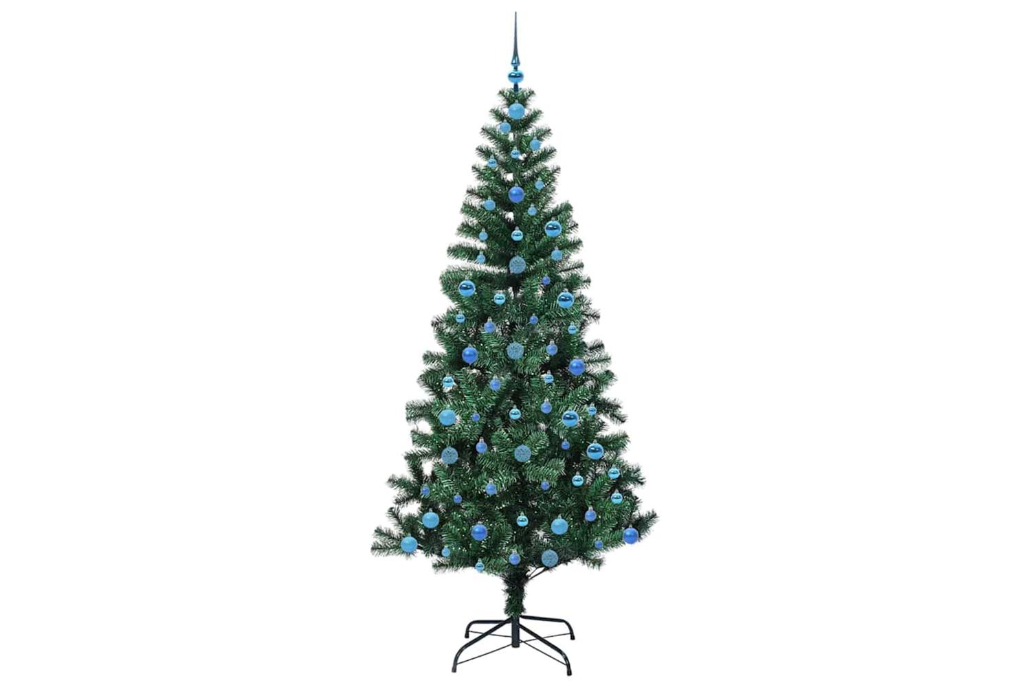 Vidaxl Artificial Pre-lit Christmas Tree Green 210 Cm Pvc And Metal-4