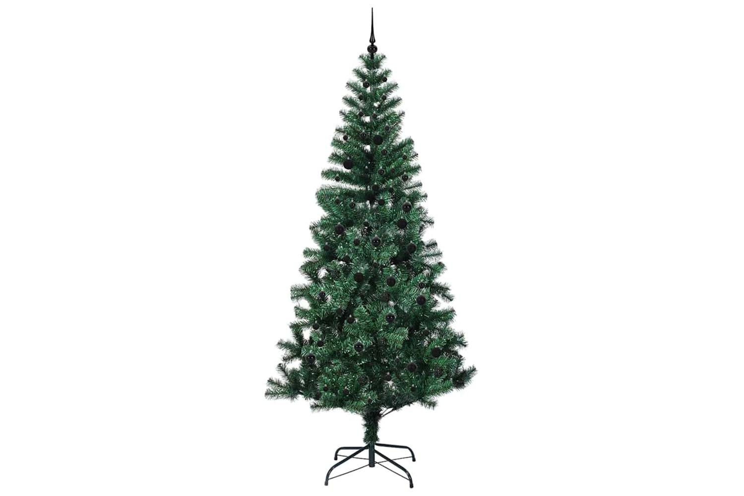 Vidaxl Artificial Pre-lit Christmas Tree Green 240 Cm Pvc And Metal-4