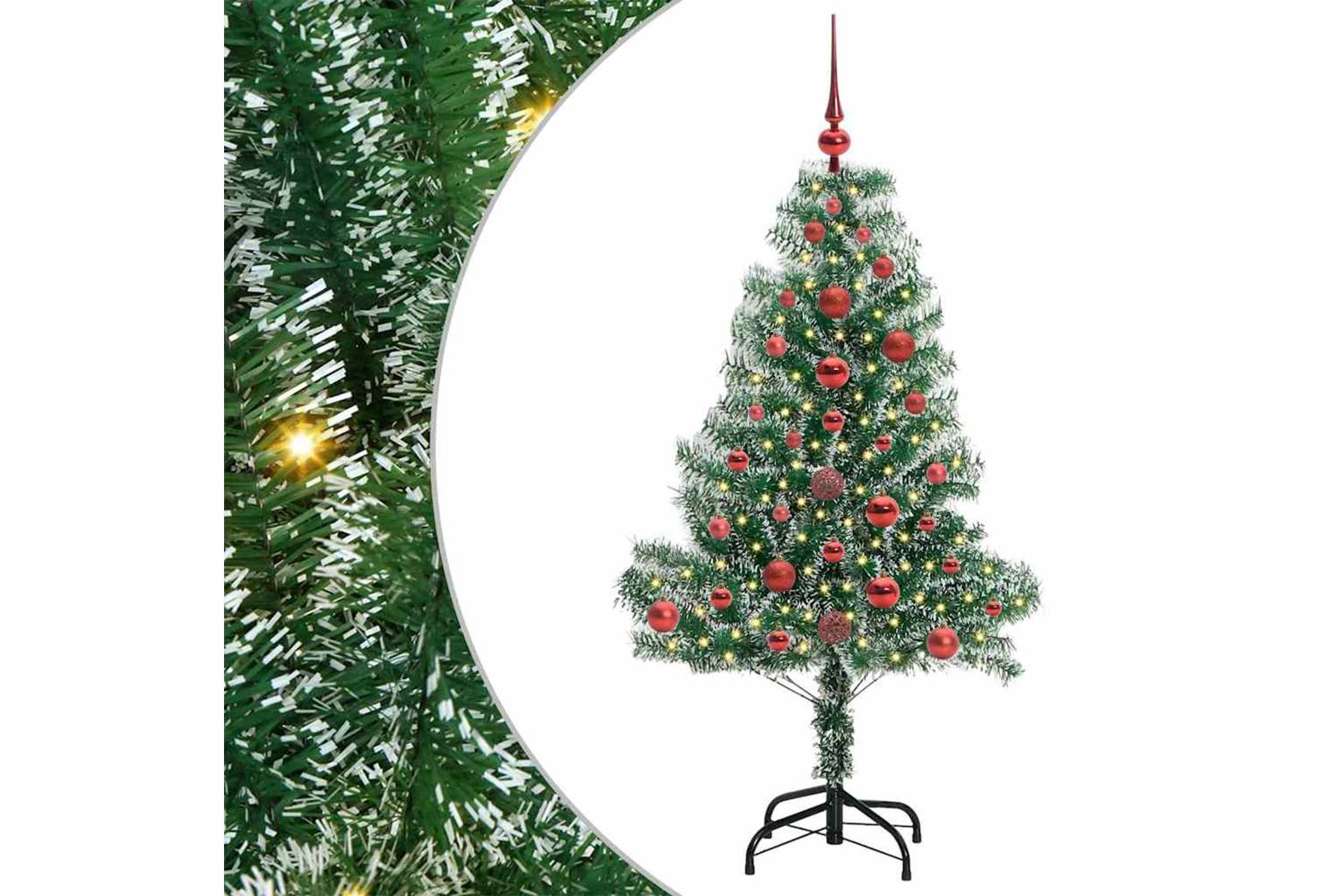 Vidaxl Artificial Christmas Tree Snow Flocked With Led Light 120 Cm-2