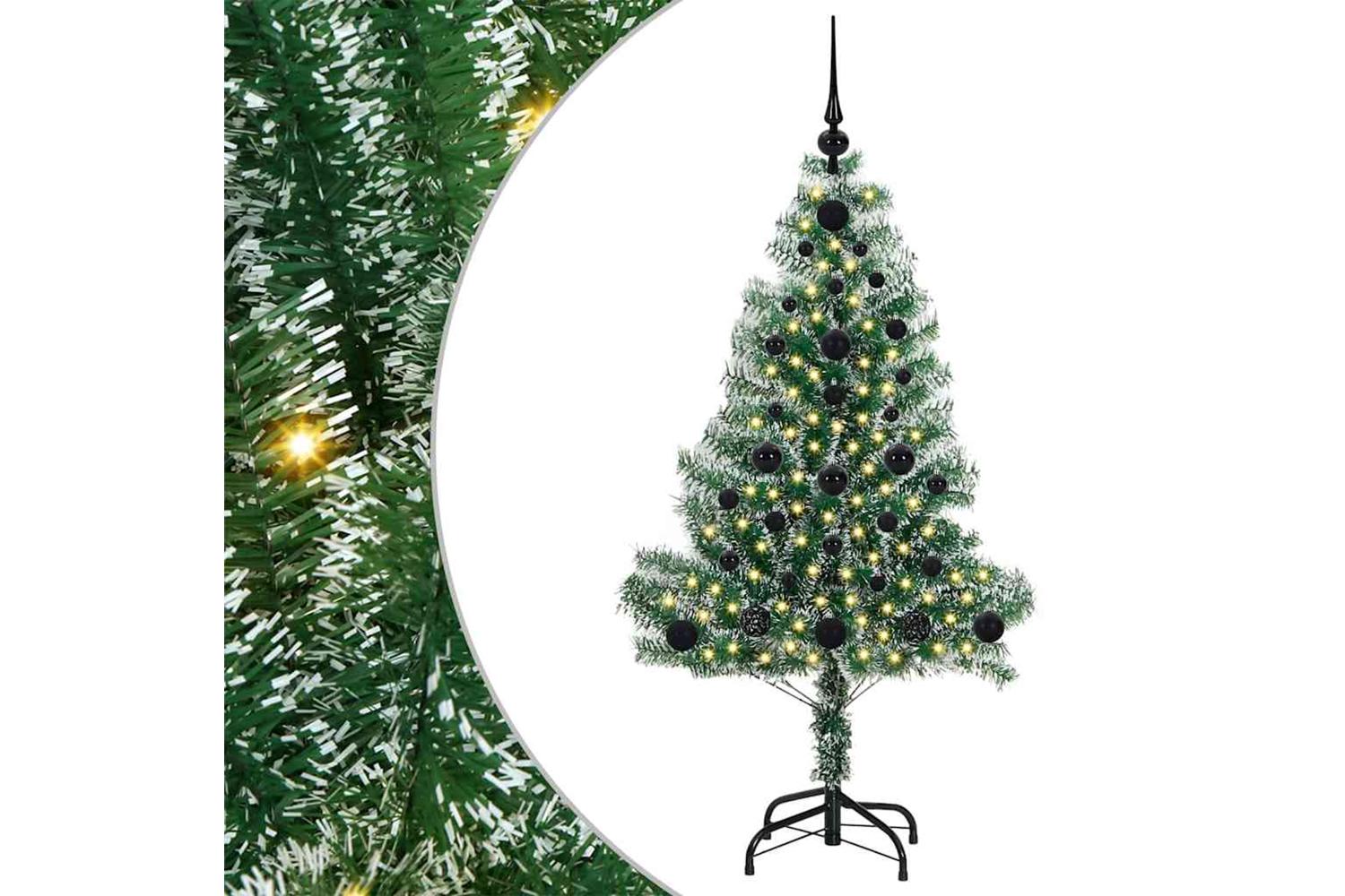 Vidaxl Artificial Christmas Tree Snow Flocked With Led Light 120 Cm-2