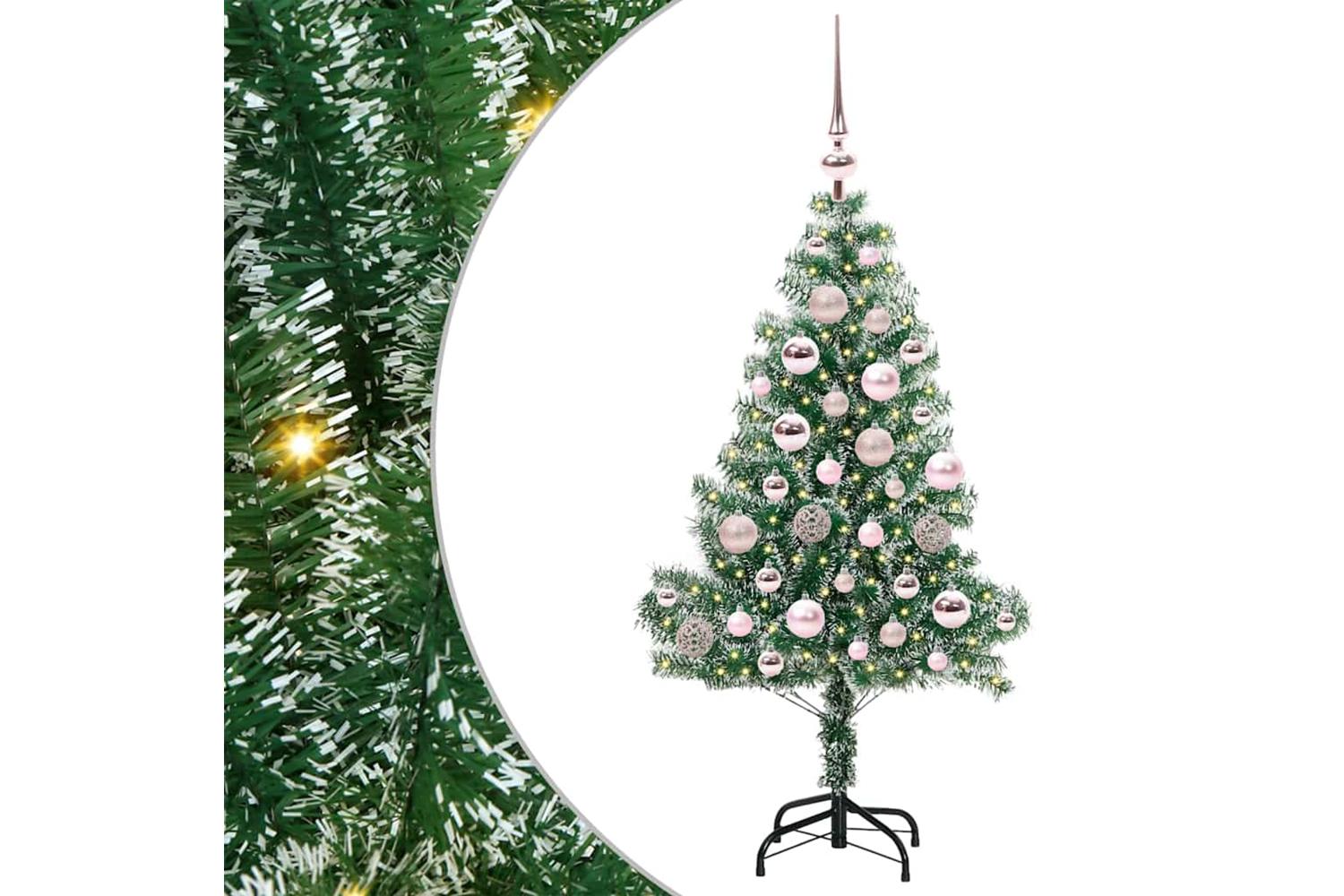 Vidaxl Artificial Christmas Tree Snow Flocked With Led Light 120 Cm-2