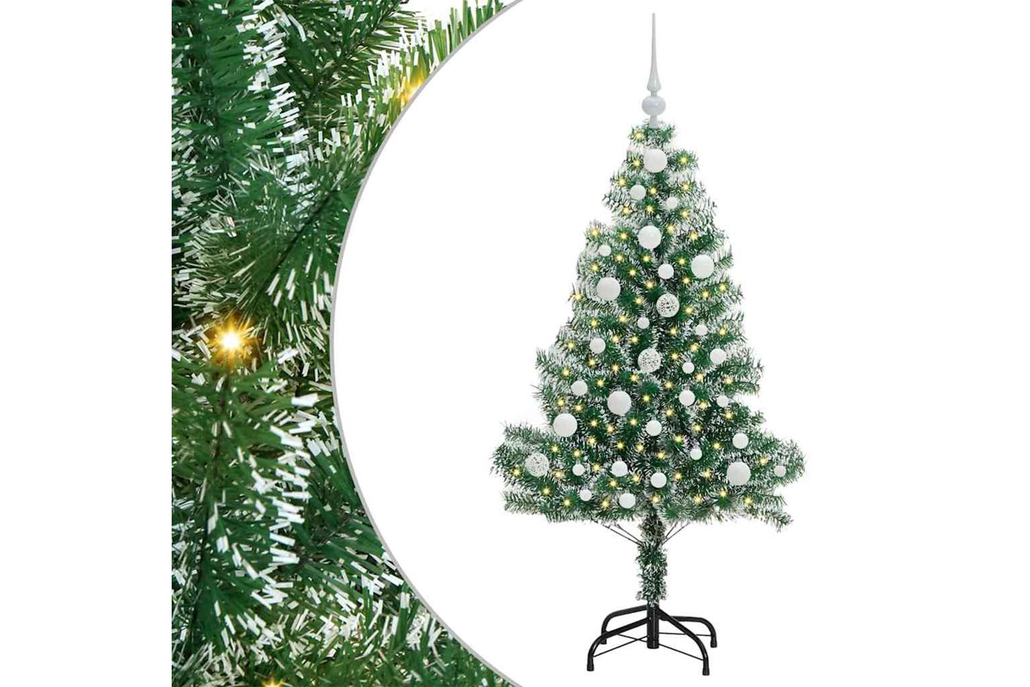 Vidaxl Artificial Christmas Tree Snow Flocked With Led Light 120 Cm-2
