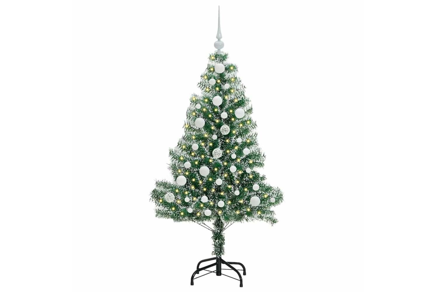 Vidaxl Artificial Christmas Tree Snow Flocked With Led Light 120 Cm-3