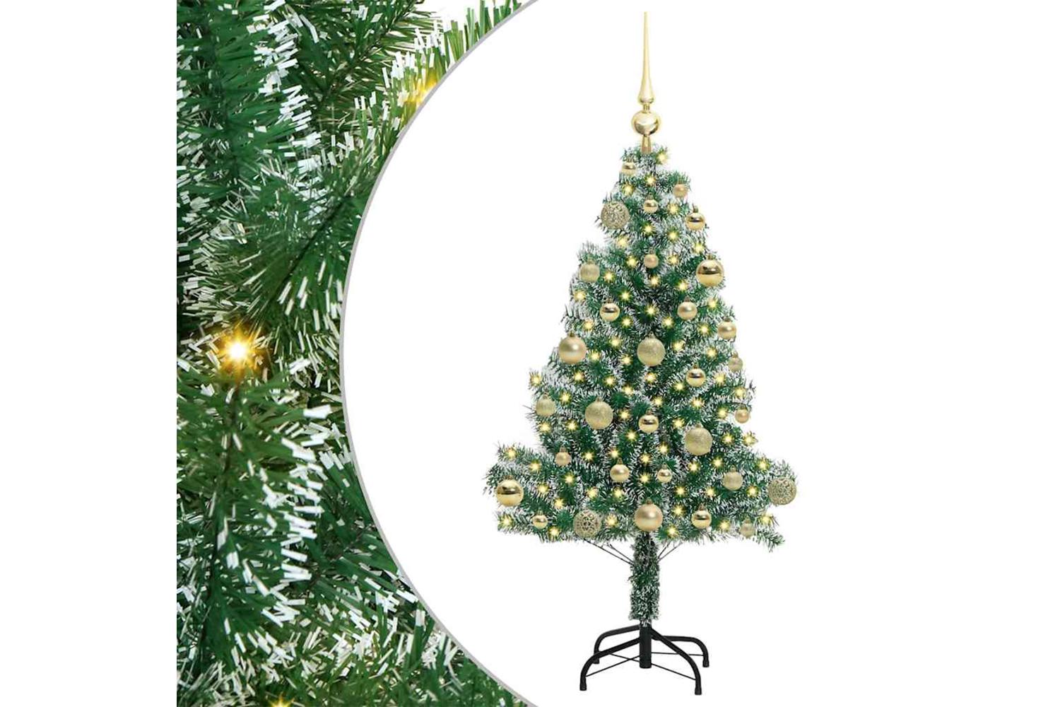 Vidaxl Artificial Christmas Tree Snow Flocked With Led Light 120 Cm-2