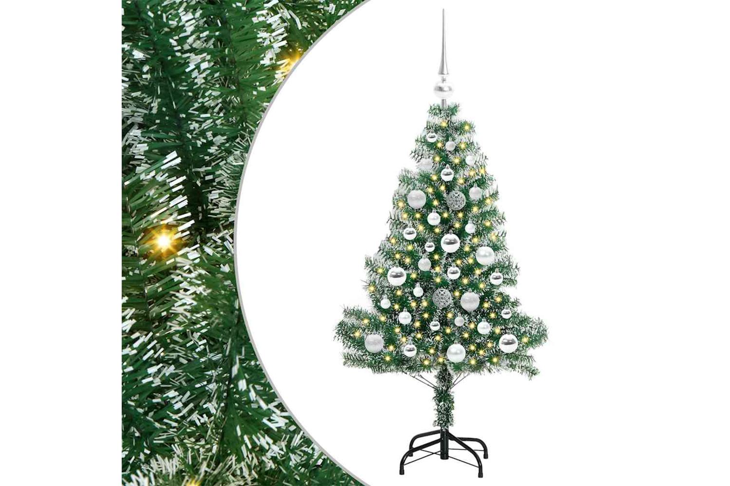 Vidaxl Artificial Christmas Tree Snow Flocked With Led Light 120 Cm-2