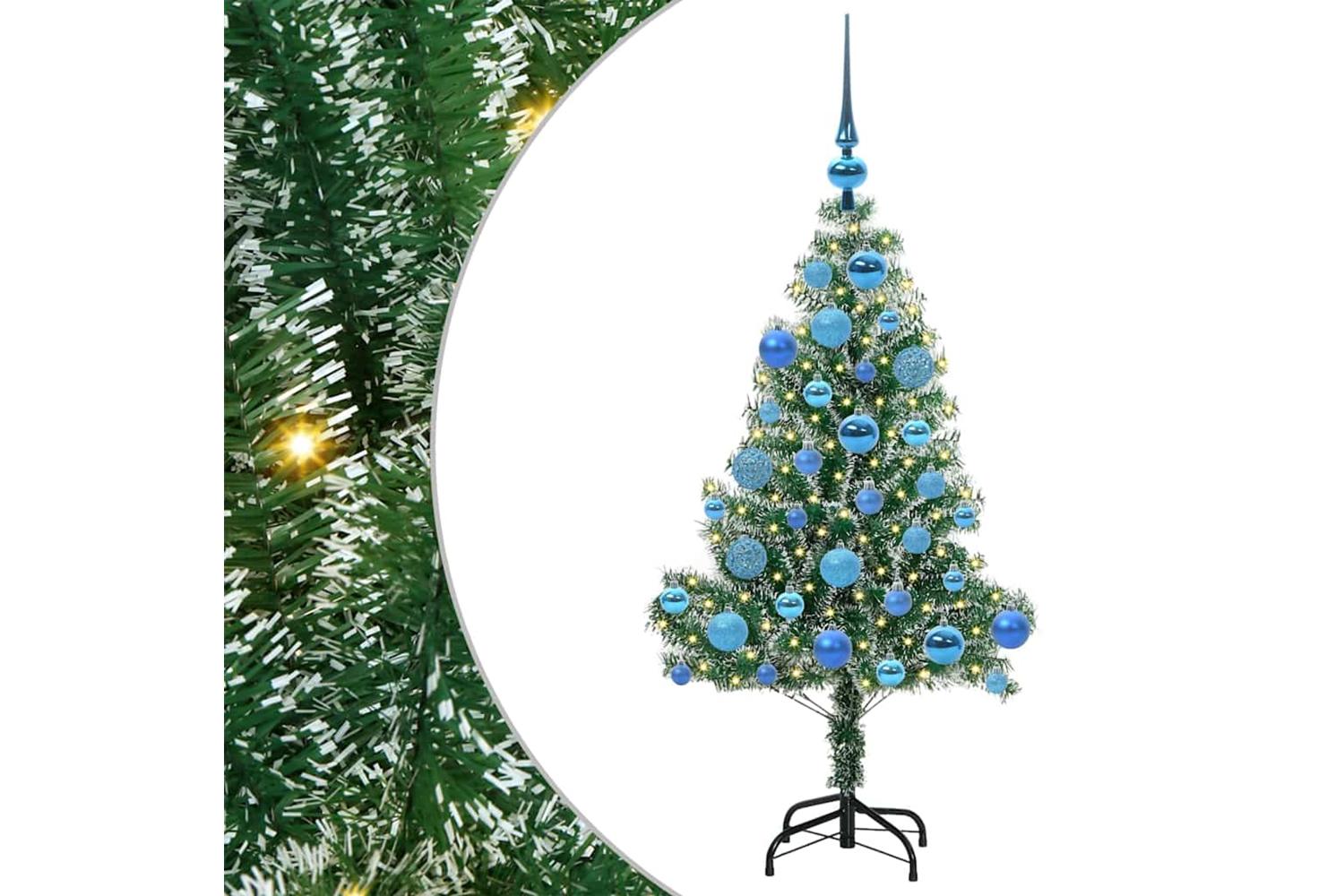 Vidaxl Artificial Christmas Tree Snow Flocked With Led Light 120 Cm-2
