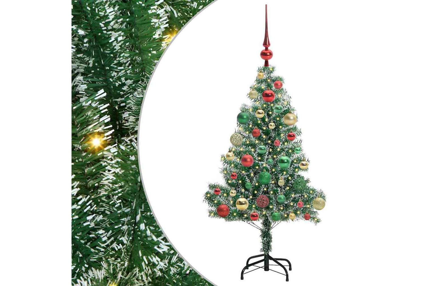 Vidaxl Artificial Christmas Tree Snow Flocked With Led Light 120 Cm-2