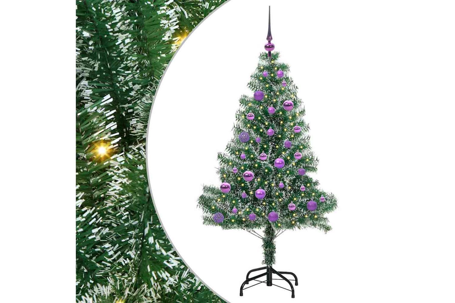 Vidaxl Artificial Christmas Tree Snow Flocked With Led Light 150 Cm-2