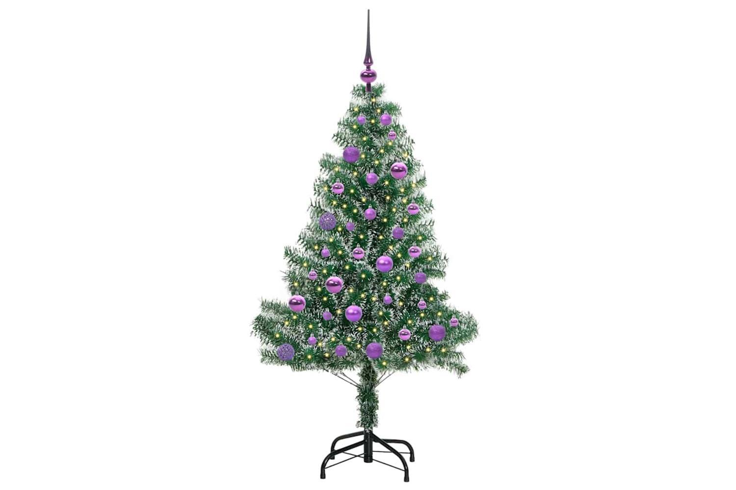 Vidaxl Artificial Christmas Tree Snow Flocked With Led Light 150 Cm-3