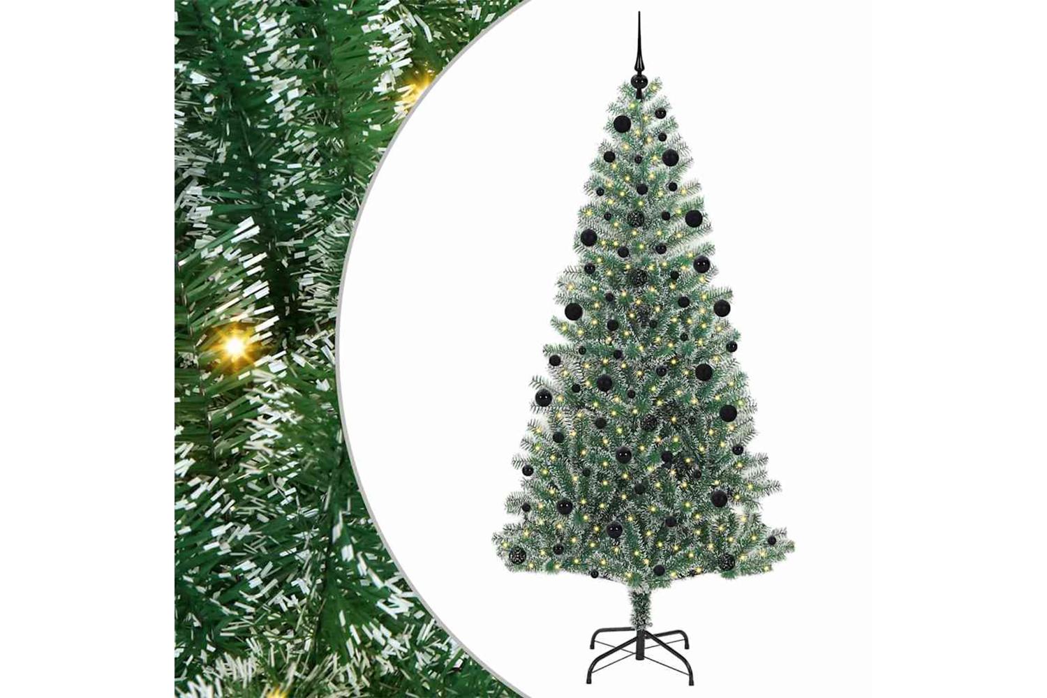 Vidaxl Artificial Christmas Tree Snow Flocked With Led Light 210 Cm-2
