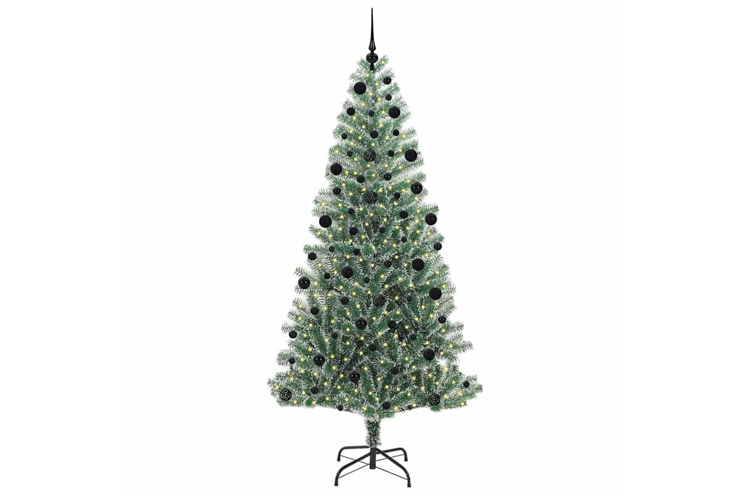 Vidaxl Artificial Christmas Tree Snow Flocked With Led Light 210 Cm-3