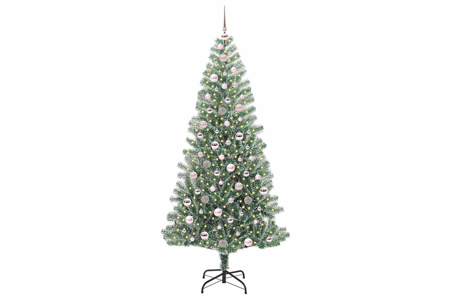 Vidaxl Artificial Christmas Tree Snow Flocked With Led Light 210 Cm-3