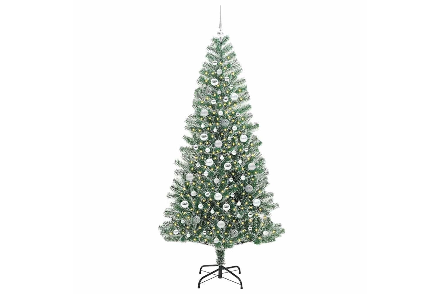 Vidaxl Artificial Christmas Tree Snow Flocked With Led Light 210 Cm-3
