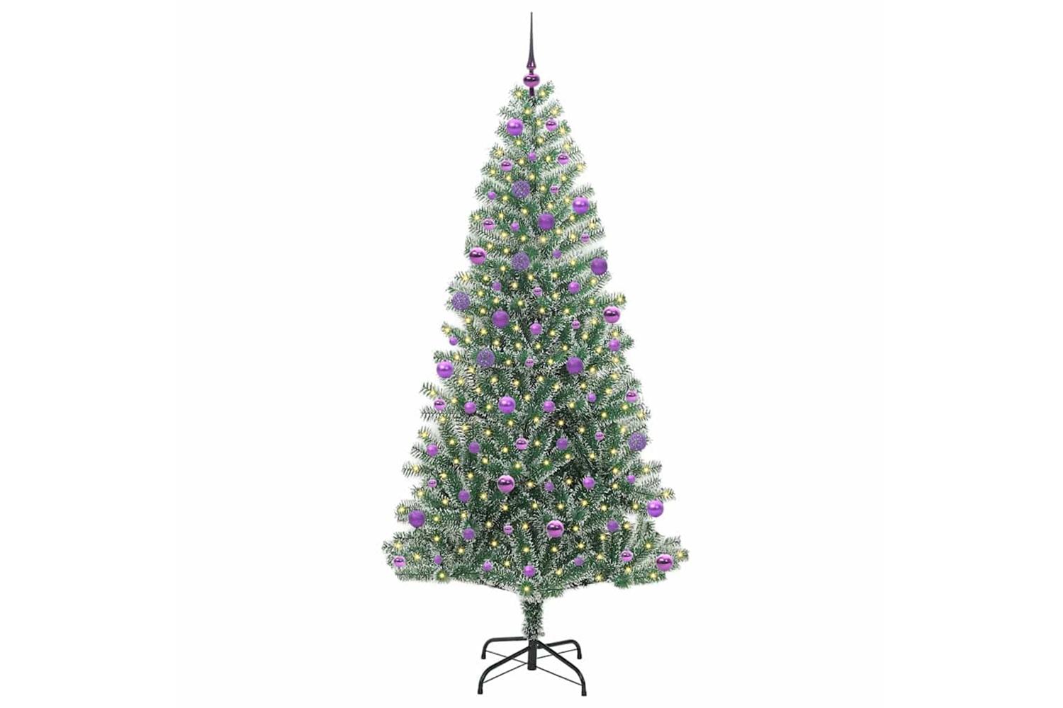 Vidaxl Artificial Christmas Tree Snow Flocked With Led Light 210 Cm-3