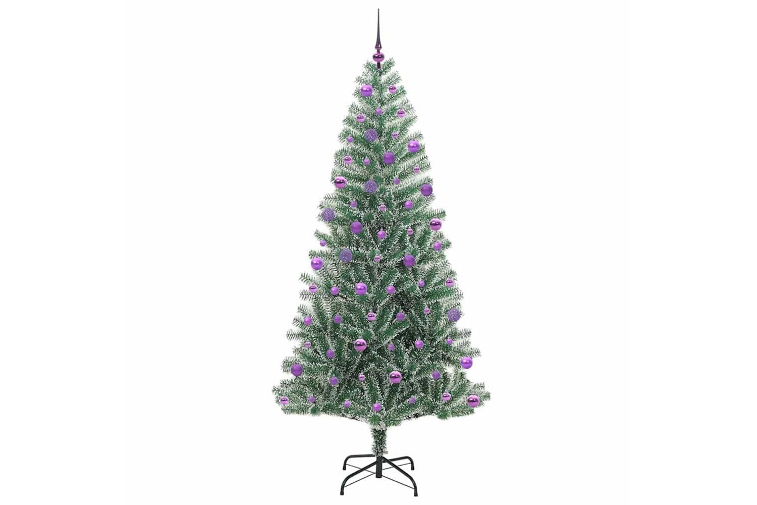 Vidaxl Artificial Christmas Tree Snow Flocked With Led Light 210 Cm-4