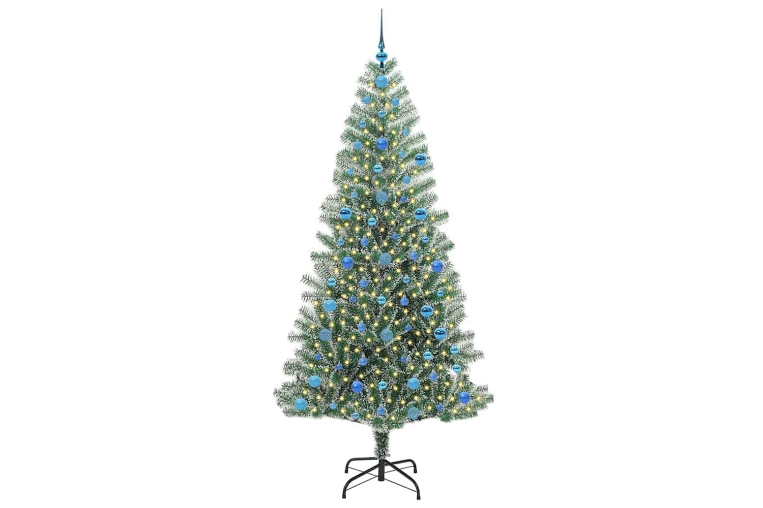 Vidaxl Artificial Christmas Tree Snow Flocked With Led Light 210 Cm-3