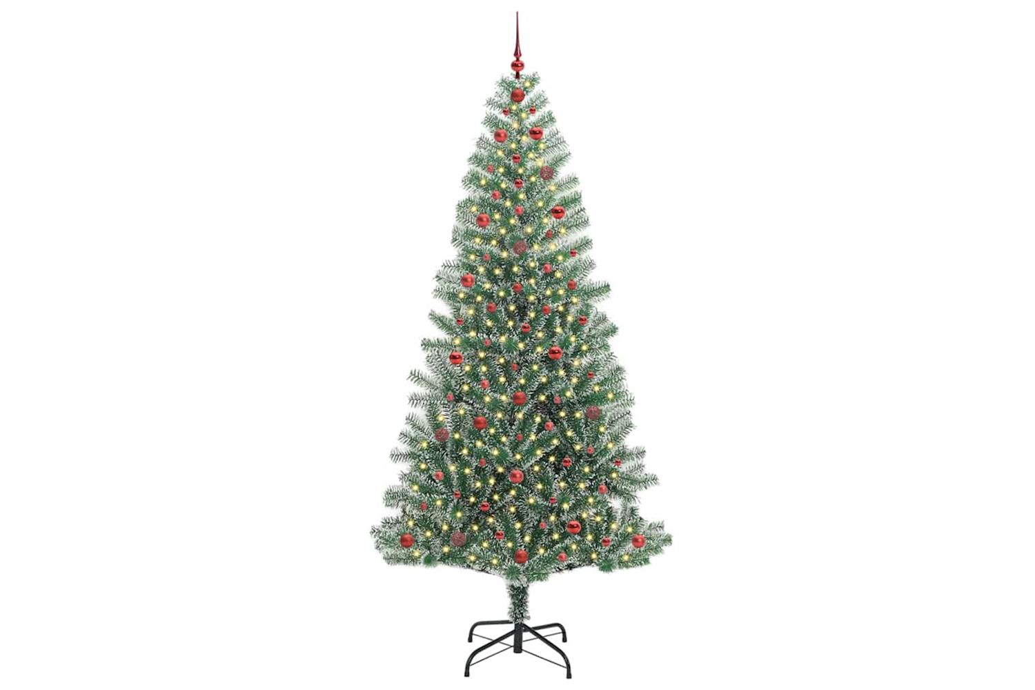 Vidaxl Artificial Christmas Tree Snow Flocked With Led Light 240 Cm-3