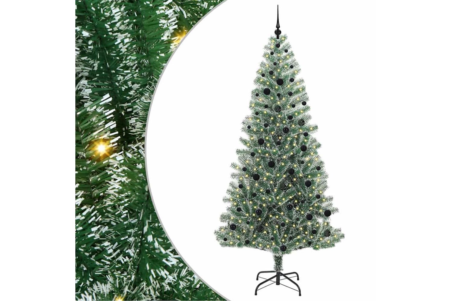 Vidaxl Artificial Christmas Tree Snow Flocked With Led Light 240 Cm-2