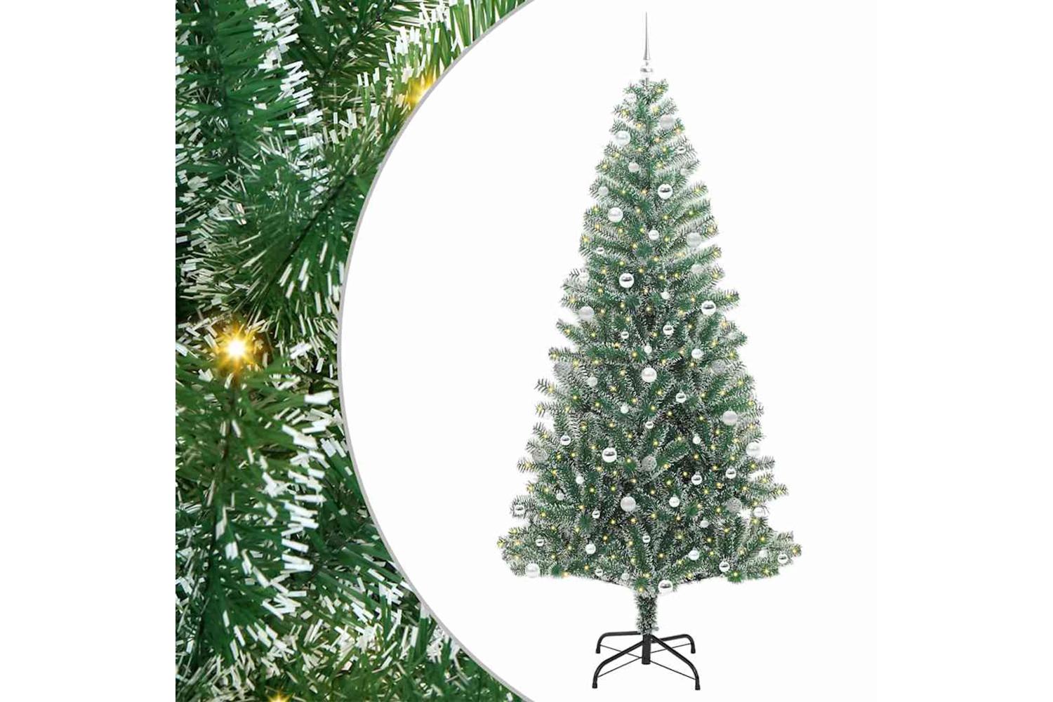 Vidaxl Artificial Christmas Tree Snow Flocked With Led Light 240 Cm-2