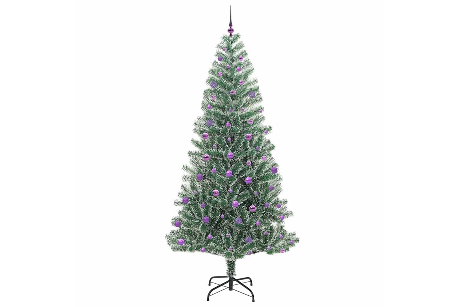 Vidaxl Artificial Christmas Tree Snow Flocked With Led Light 240 Cm-4