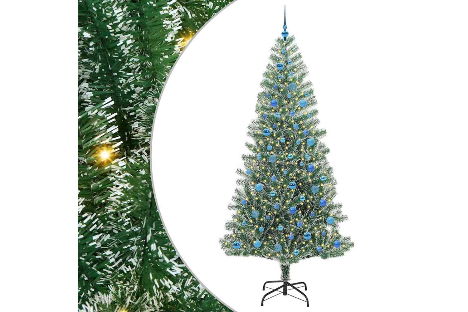 Vidaxl Artificial Christmas Tree Snow Flocked With Led Light 240 Cm-2