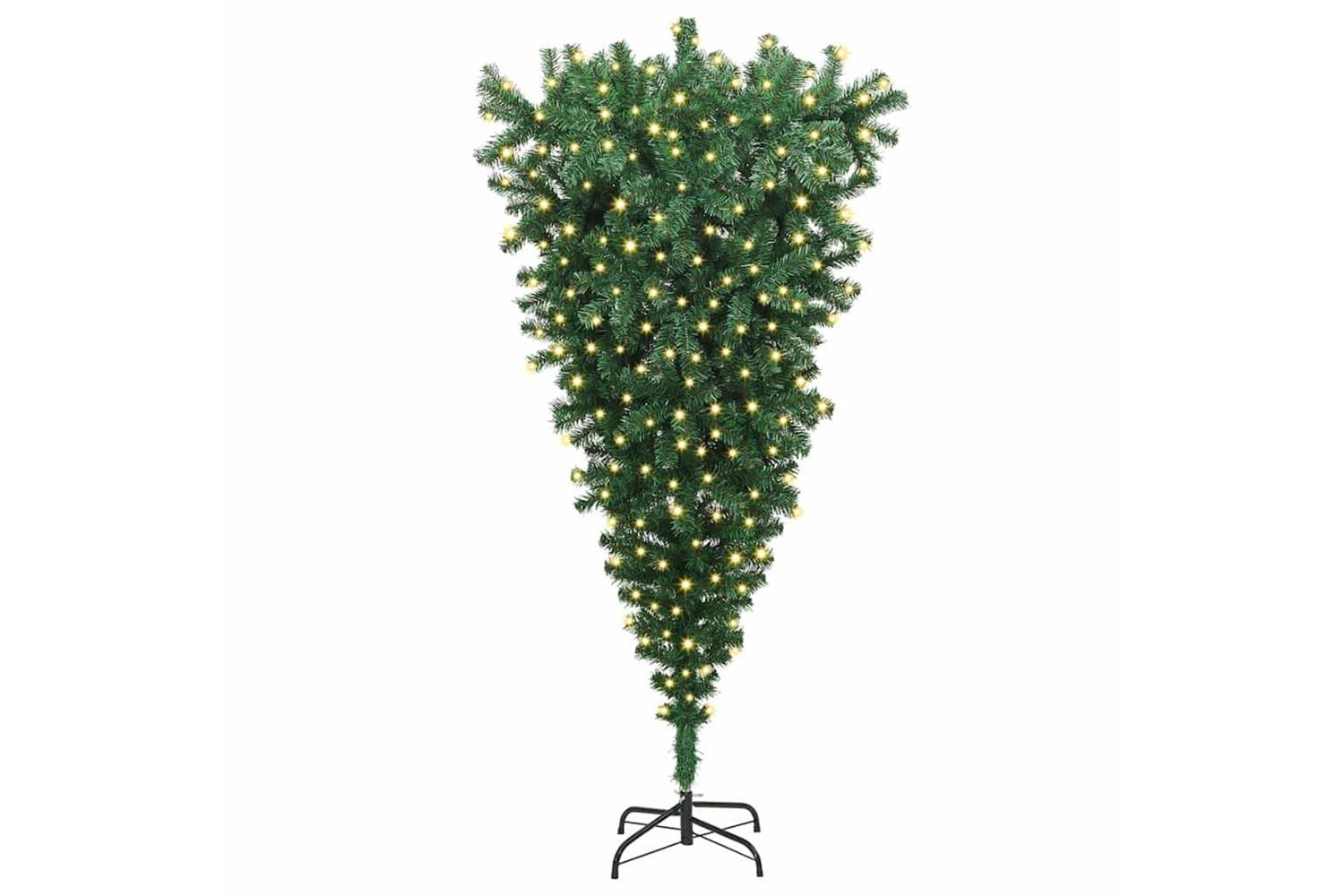 Vidaxl Upside-down Artificial Pre-lit Christmas Tree Green 180 Cm Pvc-3
